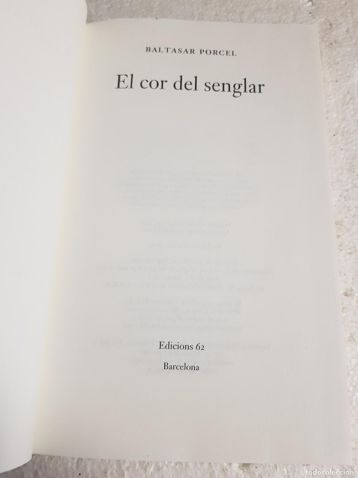 Libros de segunda mano: El cor del senglar - Baltasar Porcel - Foto 2