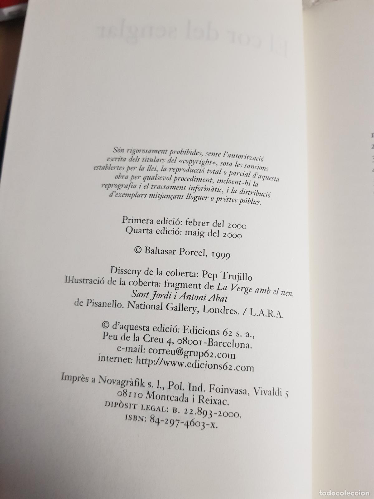 Libros de segunda mano: El cor del senglar - Baltasar Porcel - Foto 3