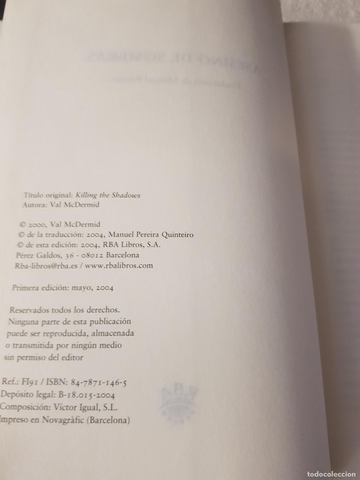 Libros de segunda mano: Asesino de sombras - Val Mcdermid - Foto 2