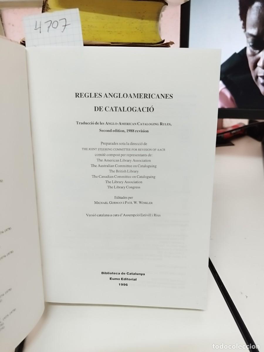 Libros de segunda mano: REGLES ANGLOAMERICANES DE CATALOGACI&Oacute; (CATAL&Aacute;N) - Foto 3