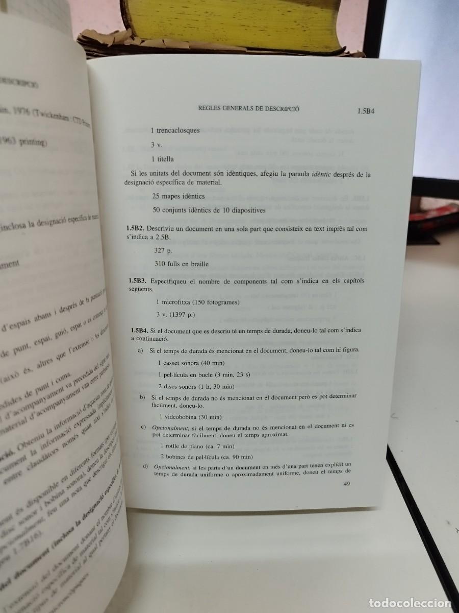 Libros de segunda mano: REGLES ANGLOAMERICANES DE CATALOGACI&Oacute; (CATAL&Aacute;N) - Foto 4