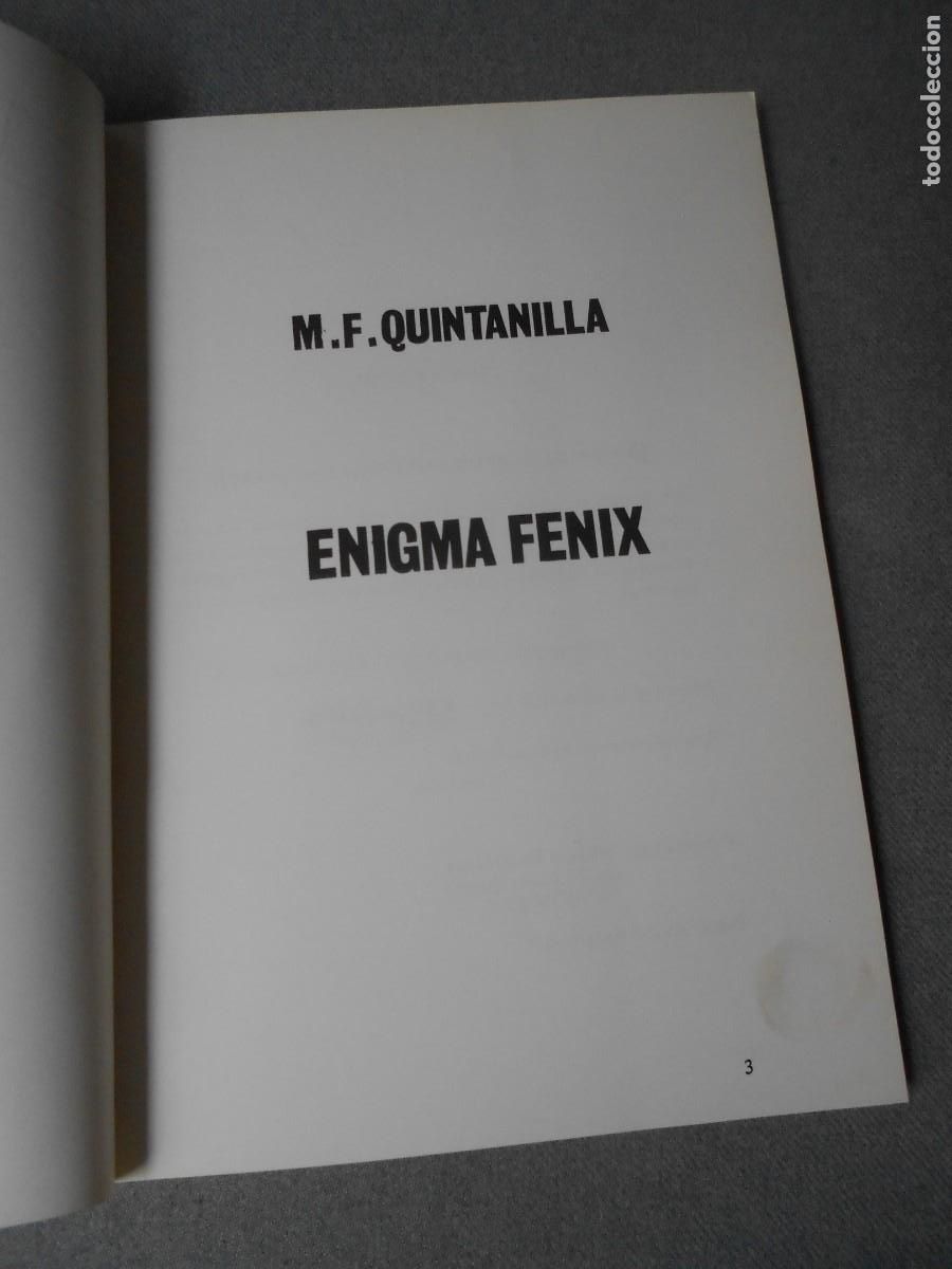 Libros de segunda mano: ENIGMA FENIX. MANUEL QUINTANILLA - Foto 3