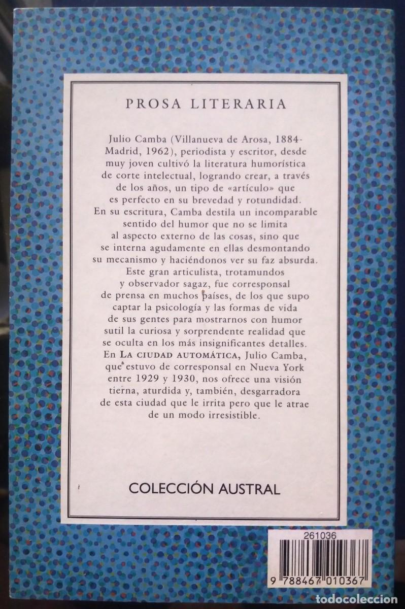 Libros de segunda mano: Julio Camba . La ciudad autom&aacute;tica - Foto 2