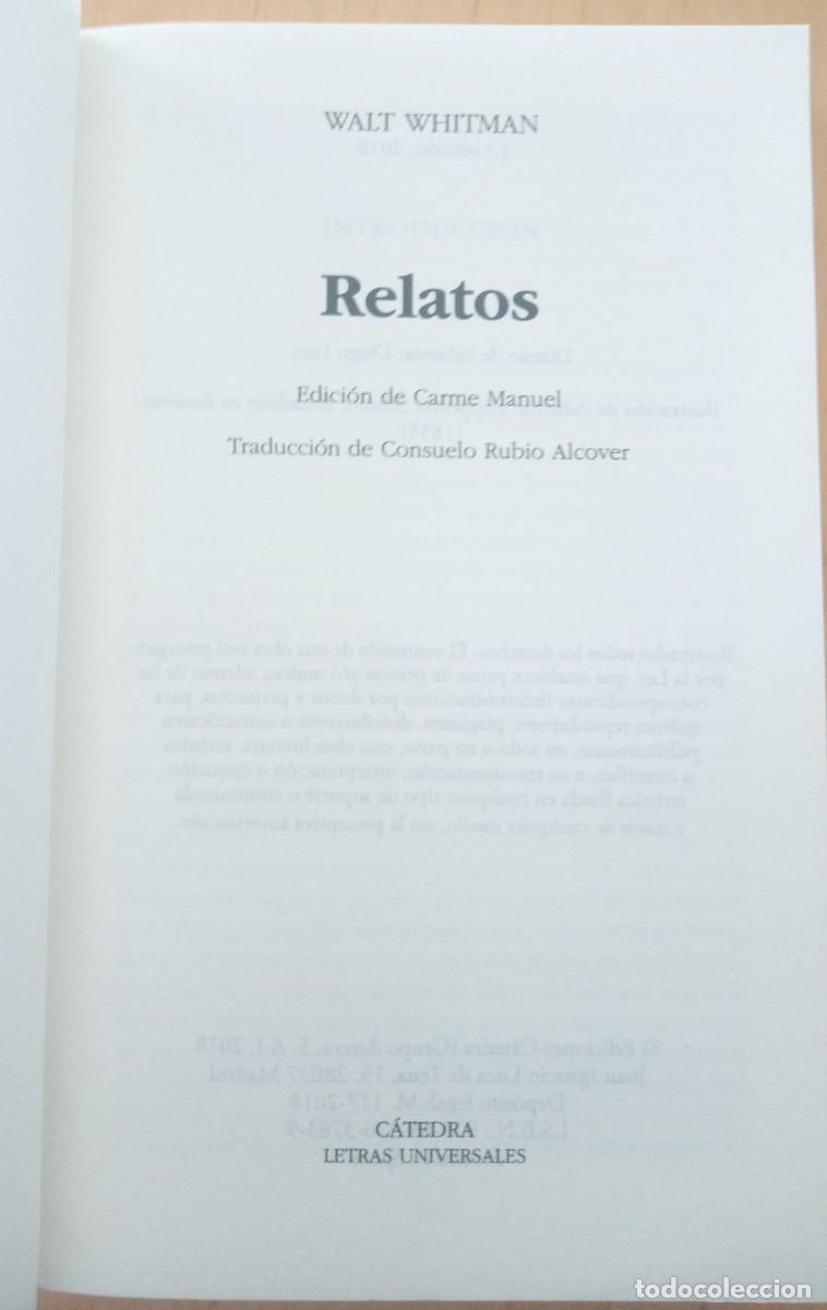 Libros de segunda mano: WALT WHITMAN RELATOS - Foto 3
