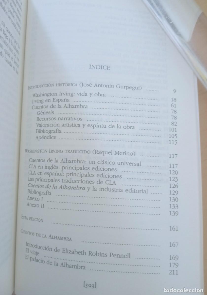 Libros de segunda mano: WASHINGTON IRVING CUENTOS DE LA ALHAMBRA - Foto 6