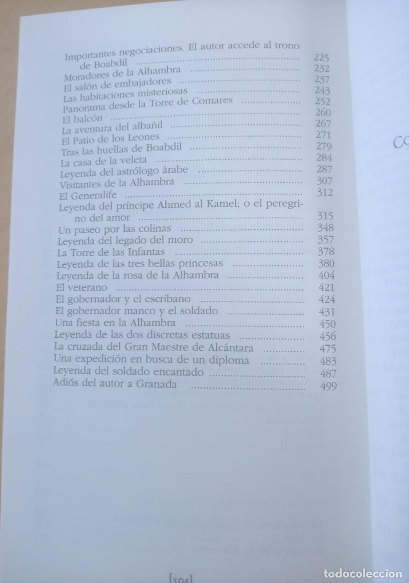 Libros de segunda mano: WASHINGTON IRVING CUENTOS DE LA ALHAMBRA - Foto 7