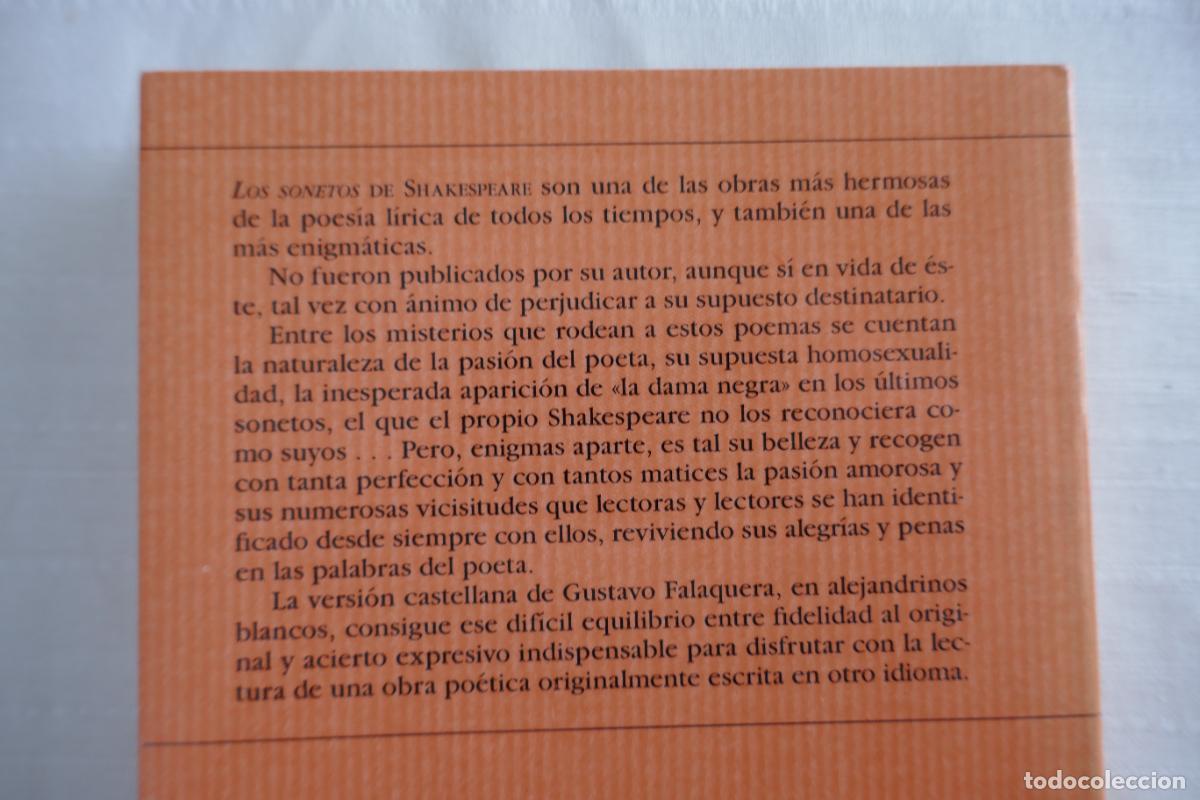 Libros de segunda mano: WILLIAM SHAKESPEARE - Sonetos - Foto 11