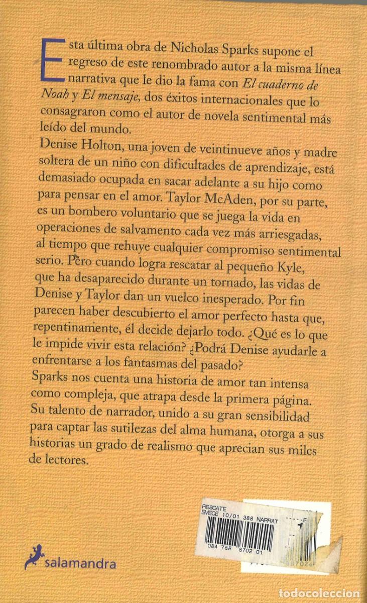 Libros de segunda mano: Nicholas Sparks. El rescate. 2001 - Foto 2