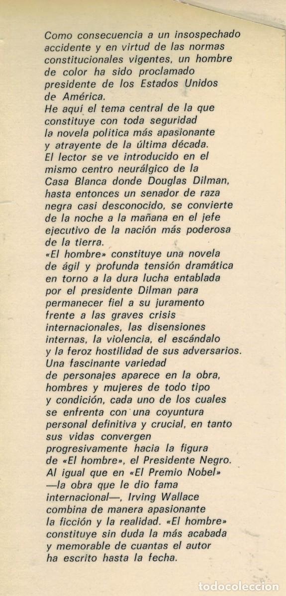 Libros de segunda mano: Irving Wallace, El hombre - Foto 2