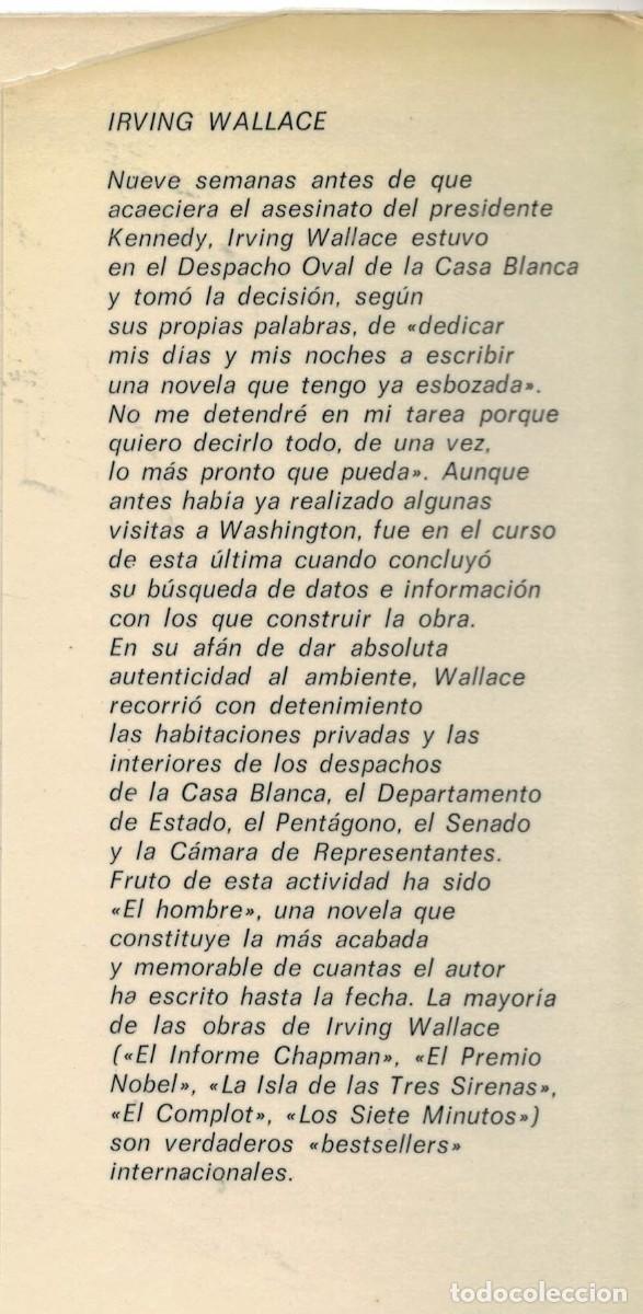 Libros de segunda mano: Irving Wallace, El hombre - Foto 3