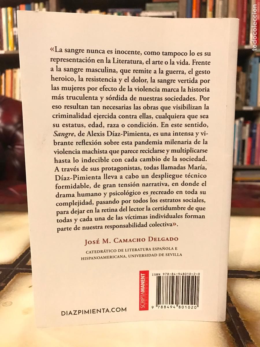 Libros de segunda mano: Sangre. Alexis D&iacute;az-Pimienta. - Foto 2