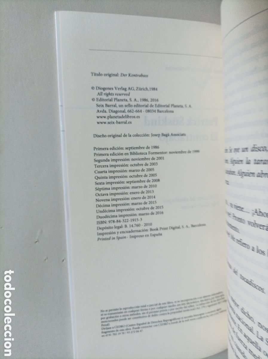 Libros de segunda mano: El contrabajo / Patrick Suskind - Foto 3