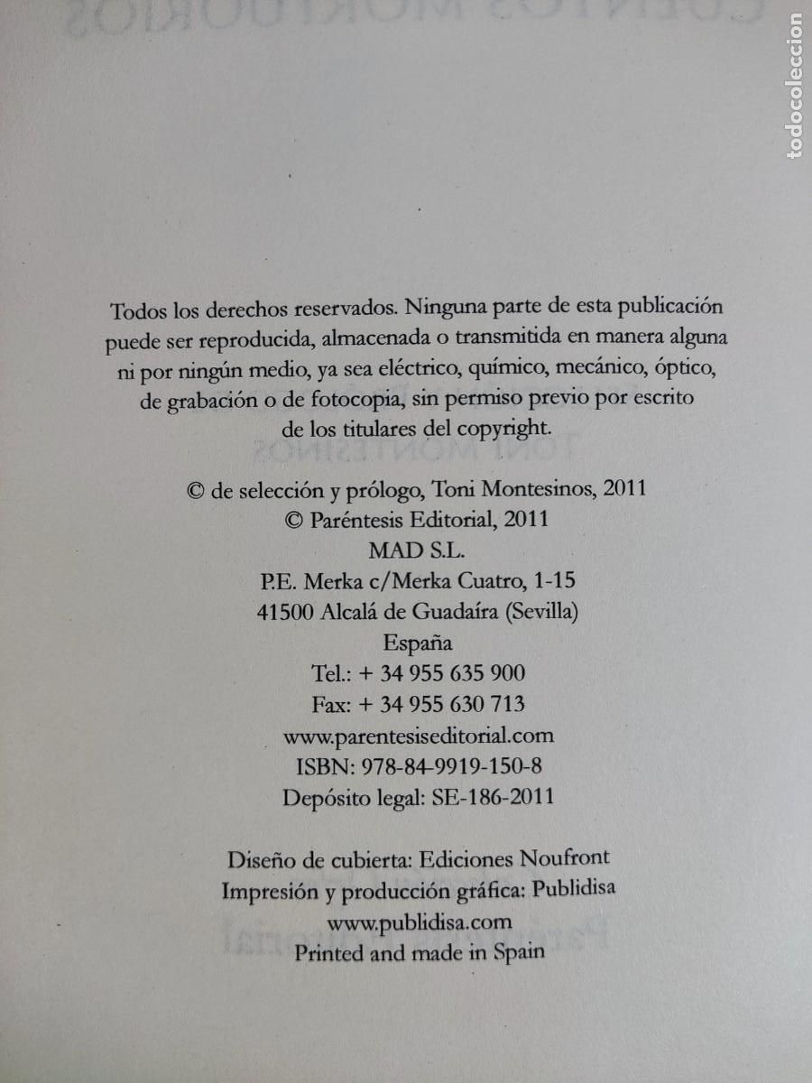Libros de segunda mano: CUENTOS MORTUORIOS / HORACIO QUIROGA / 2011. PAR&Eacute;NTESIS - Foto 3