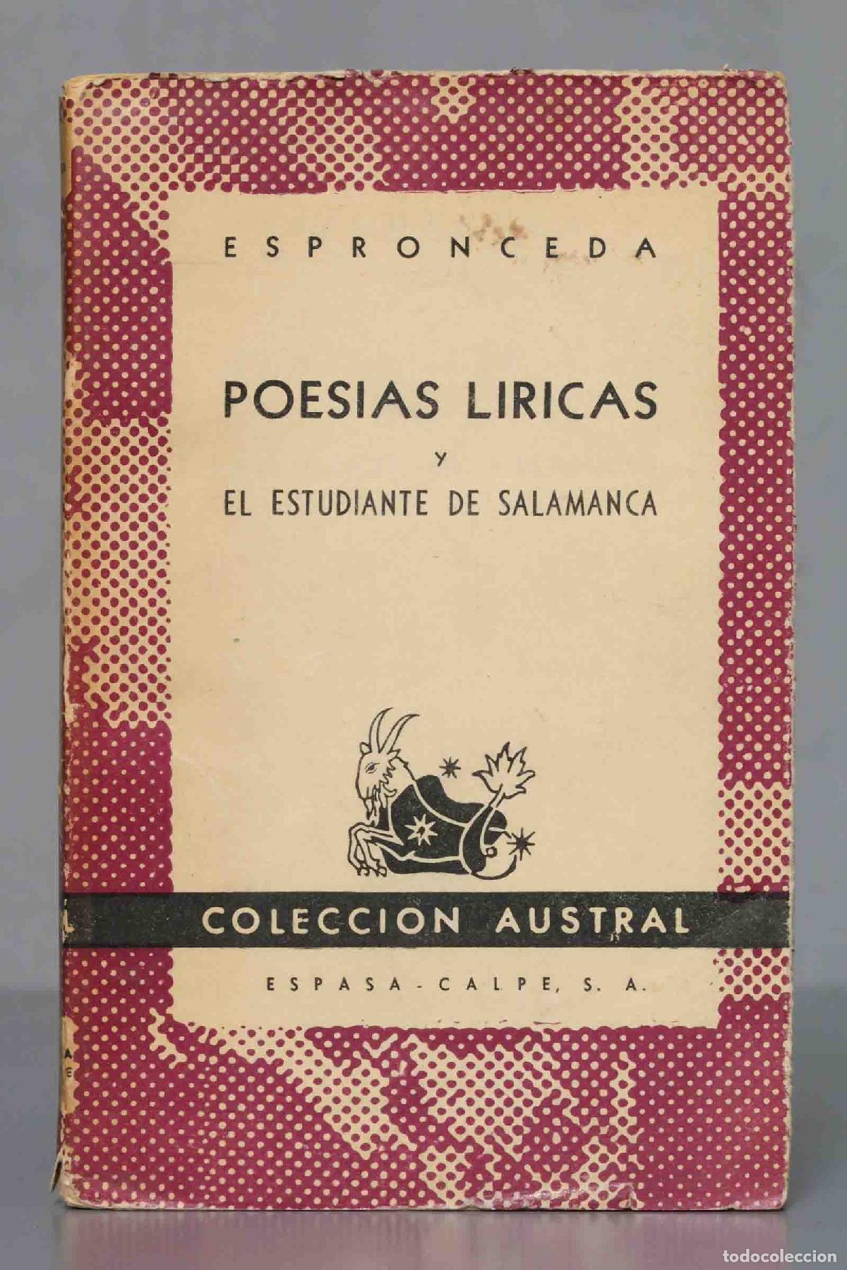 Gebrauchte B&uuml;cher: POESIAS LIRICAS EL ESTUDIANTE DE SALAMANCA. ESPRONCEDA 1949