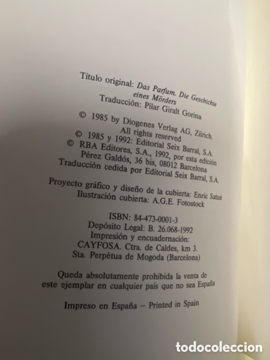 Libros de segunda mano: T2/B3/42. Libro - El perfume, Patrick S&uuml;skind. - Foto 3