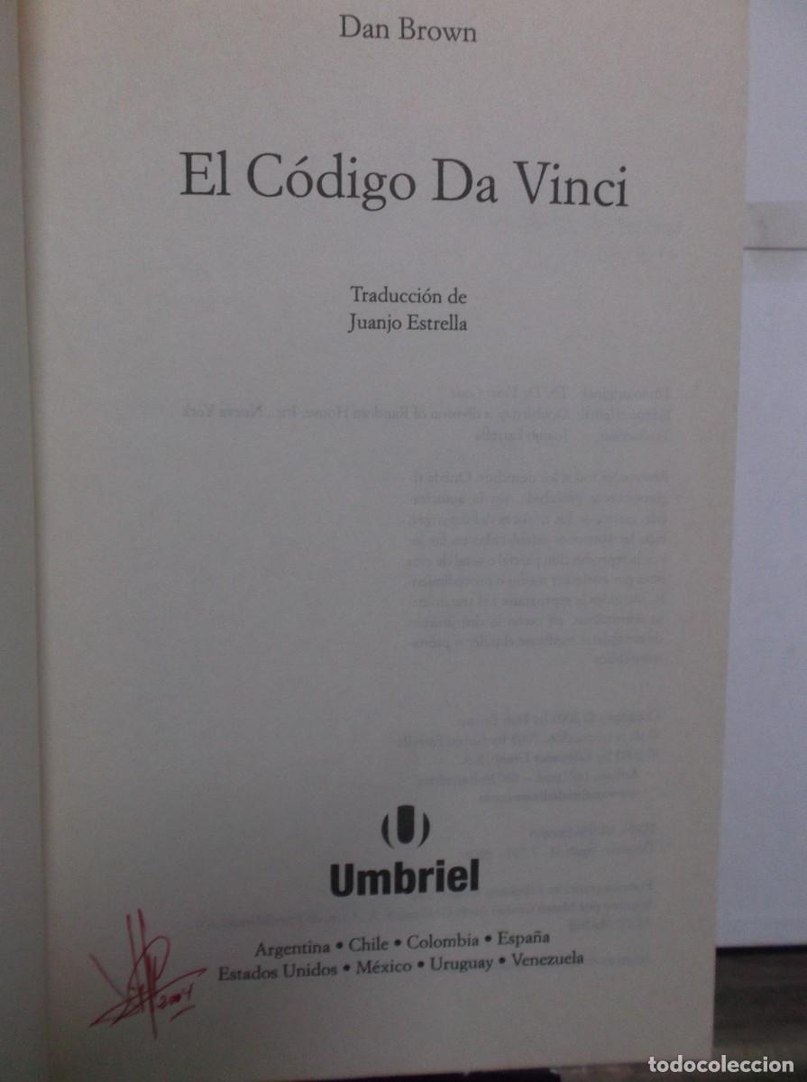 Libros de segunda mano: EL CODIGO DA VINCI - DAN BROWN - 2004. - Foto 3
