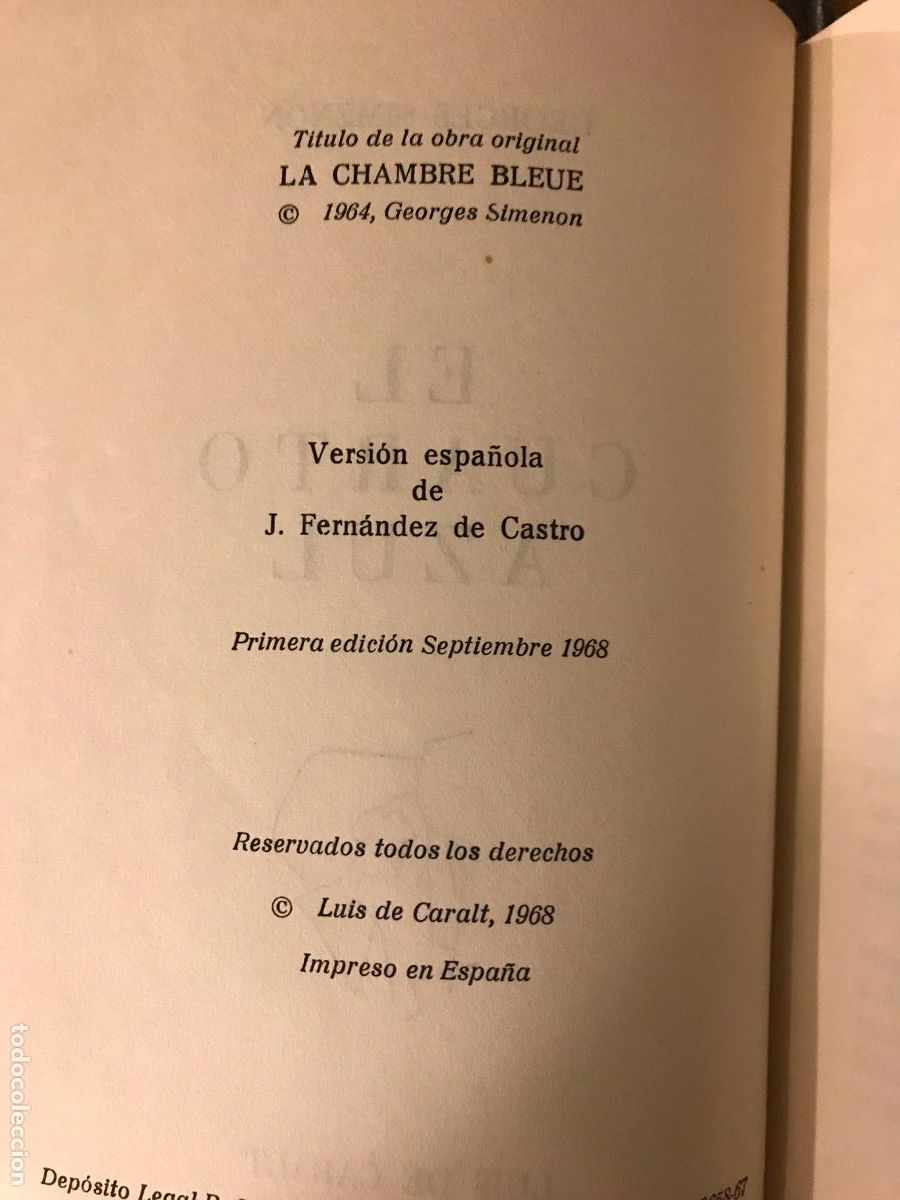 Libros de segunda mano: El cuarto azul. Georges Simenon. - Foto 3