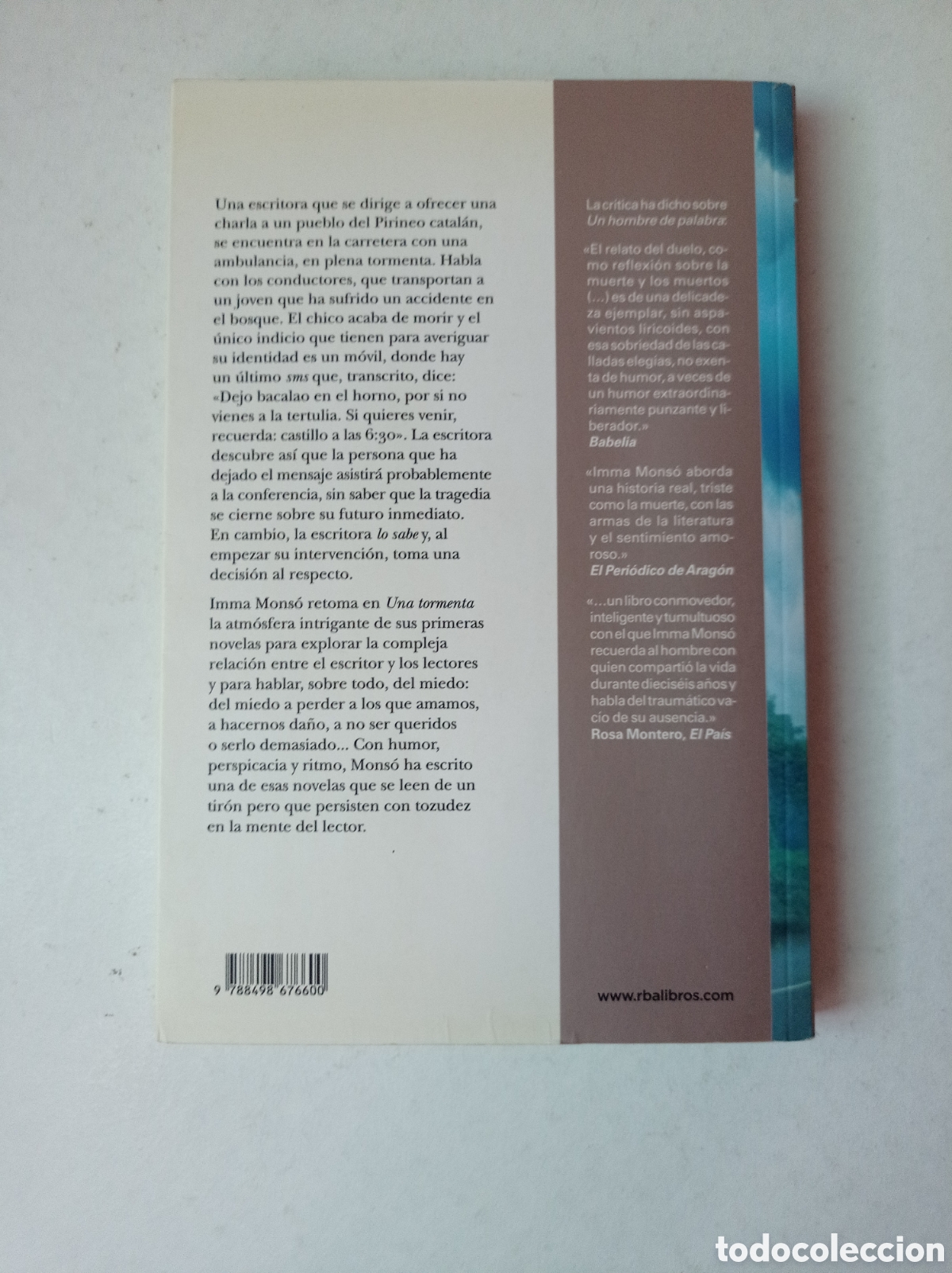 Libros de segunda mano: Una tormenta. Inma Mons&oacute;. - Foto 2