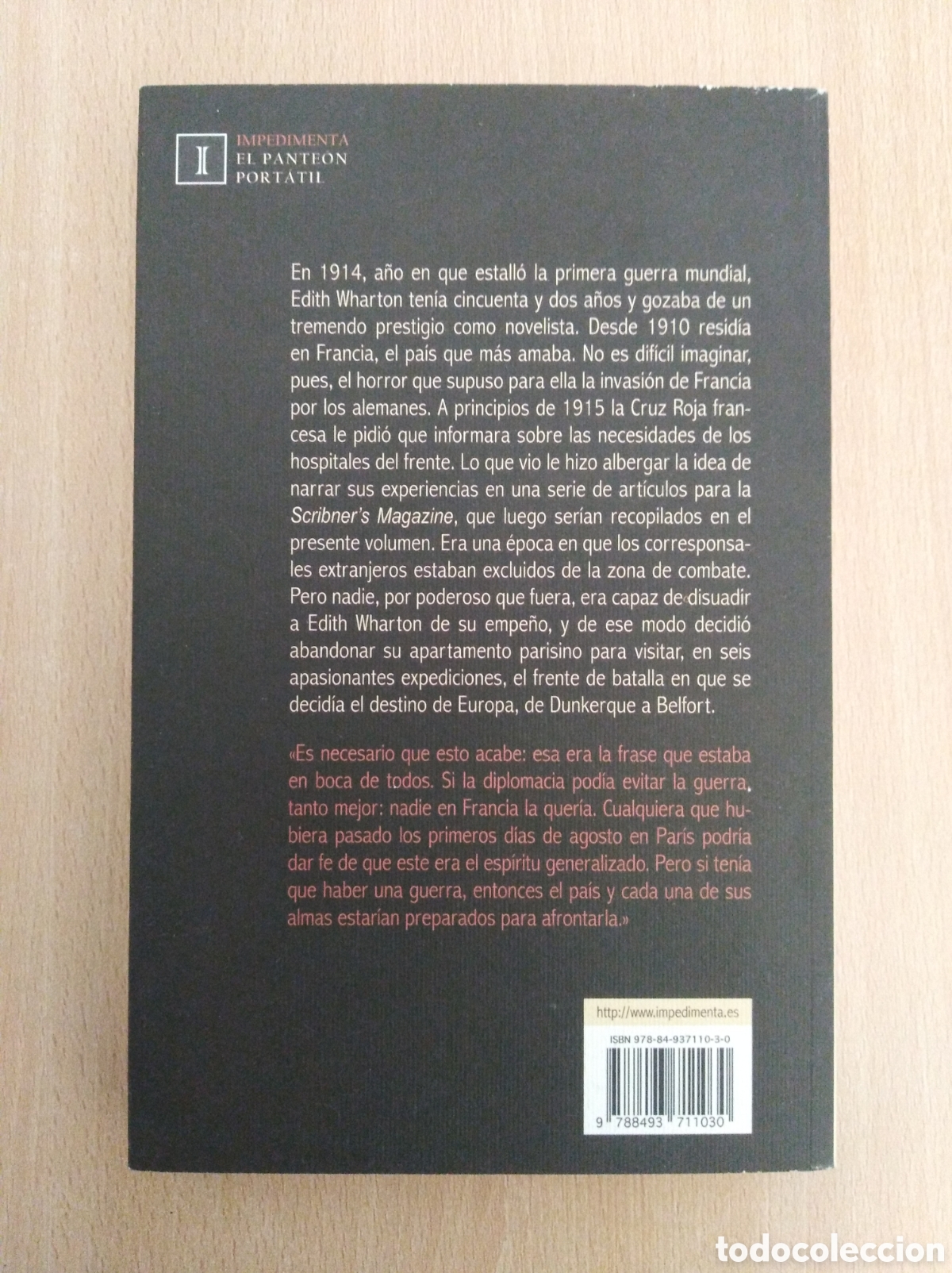 Libros de segunda mano: FRANCIA COMBATIENTE. Edith Wharton. Editorial Impedimenta - Foto 2