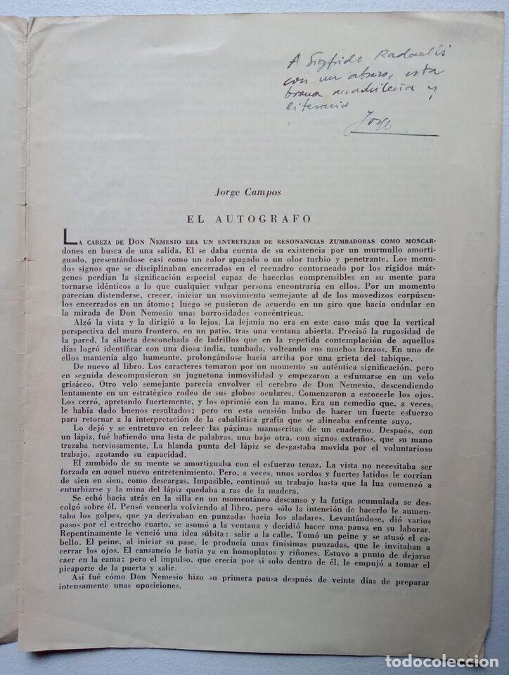 Libros de segunda mano: Campos, Jorge - El Aut&oacute;grafo - (1949) - SIGNED - Foto 2