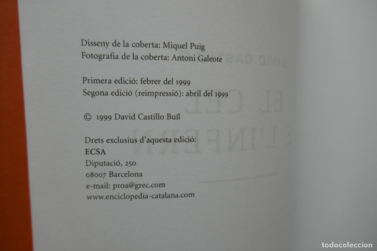 Libros de segunda mano: EL CEL DE LINFERN - DAVID CASTILLO - PROA (EN CATALAN) - Foto 5