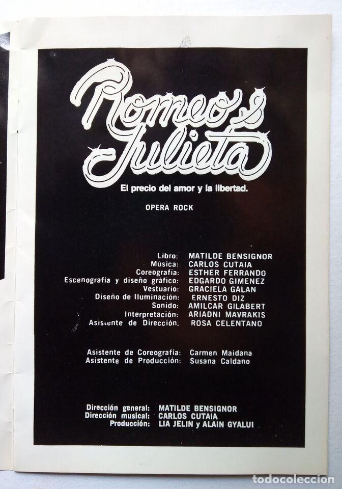Libros de segunda mano: Romeo y Julieta - &Oacute;pera Rock - Programa - Matilde Bensignor - Edgardo Gim&eacute;nez - Foto 2