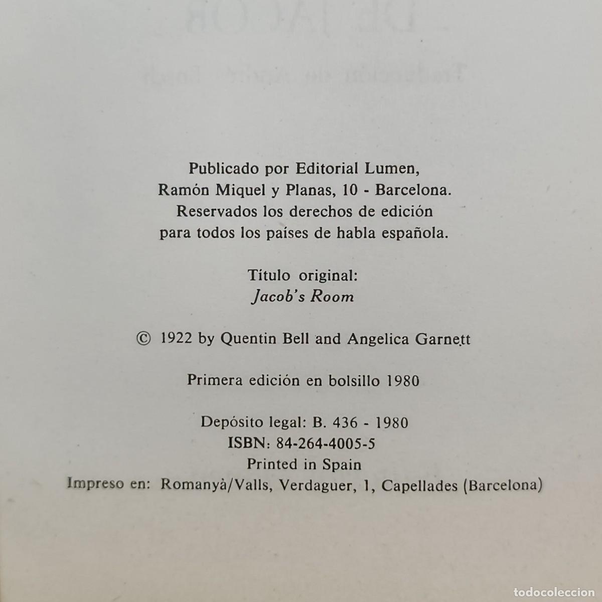 Libros de segunda mano: VIRGINIA WOOLF - EL CUARTO DE JACOB - EDICIONES DE BOLSILLO / 834 - Foto 4