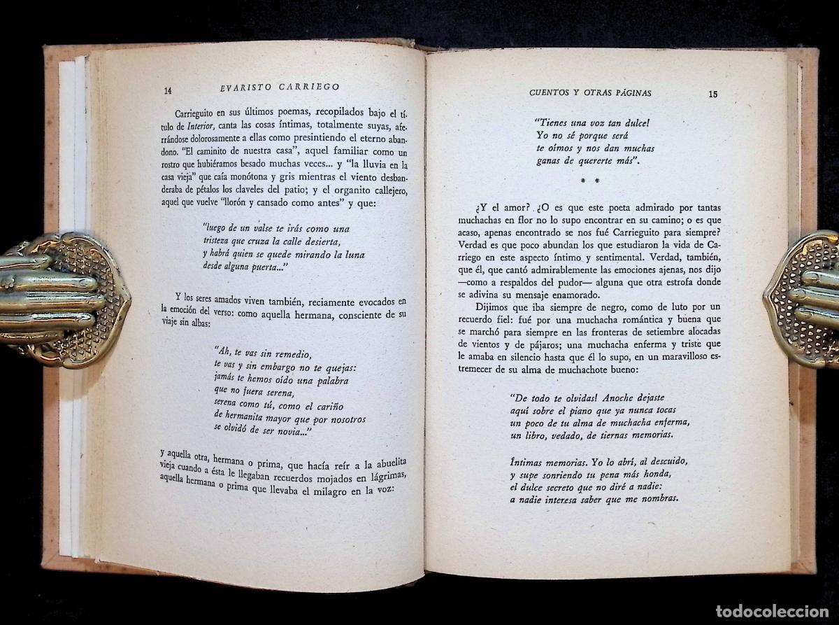 Libros de segunda mano: CUENTOS Y OTRAS P&Aacute;GINAS. - CARRIEGO, Evaristo. - Foto 3