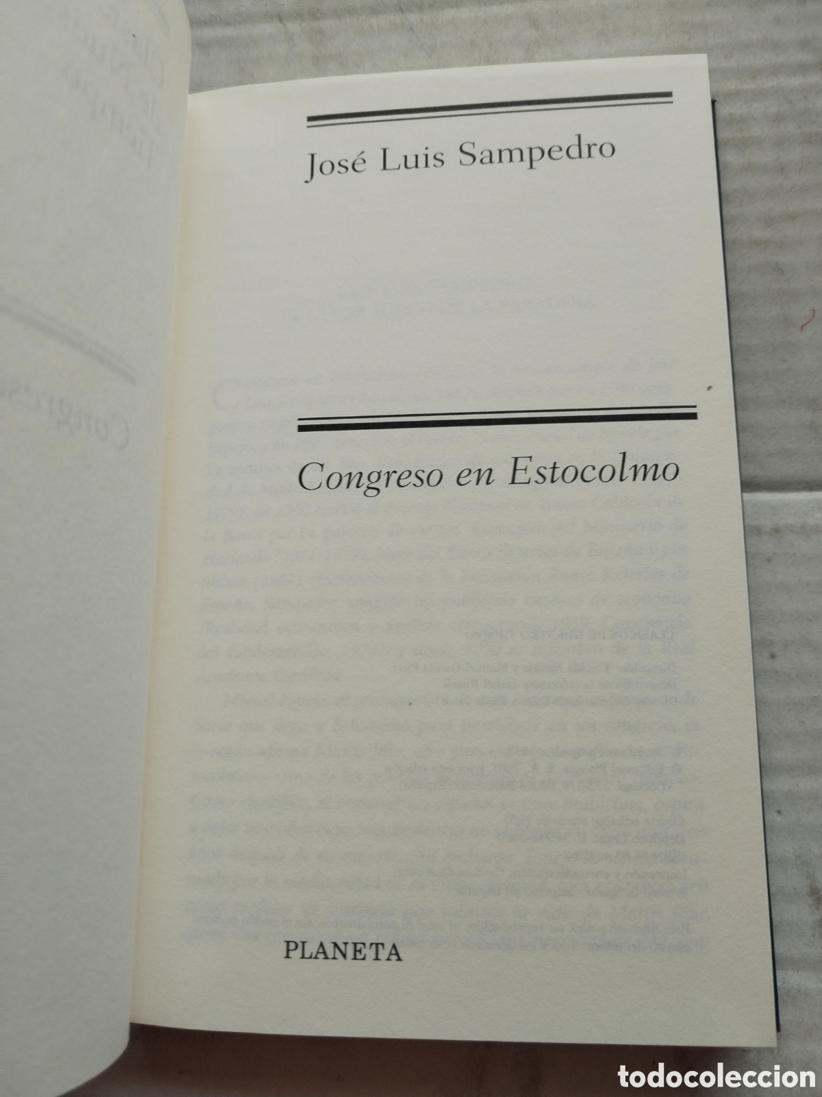 Libros de segunda mano: CONGRESO DE ESTOCOLMO/JOS&Eacute; LU&Iacute;S SAMPEDRO - Foto 2