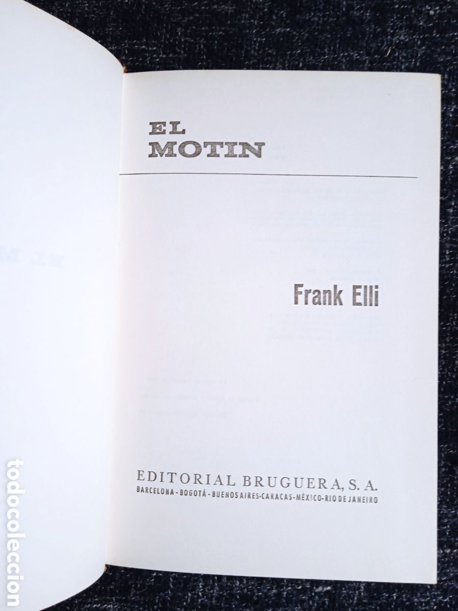 Libros de segunda mano: EL MOTIN / FRANK ELLI - Foto 1