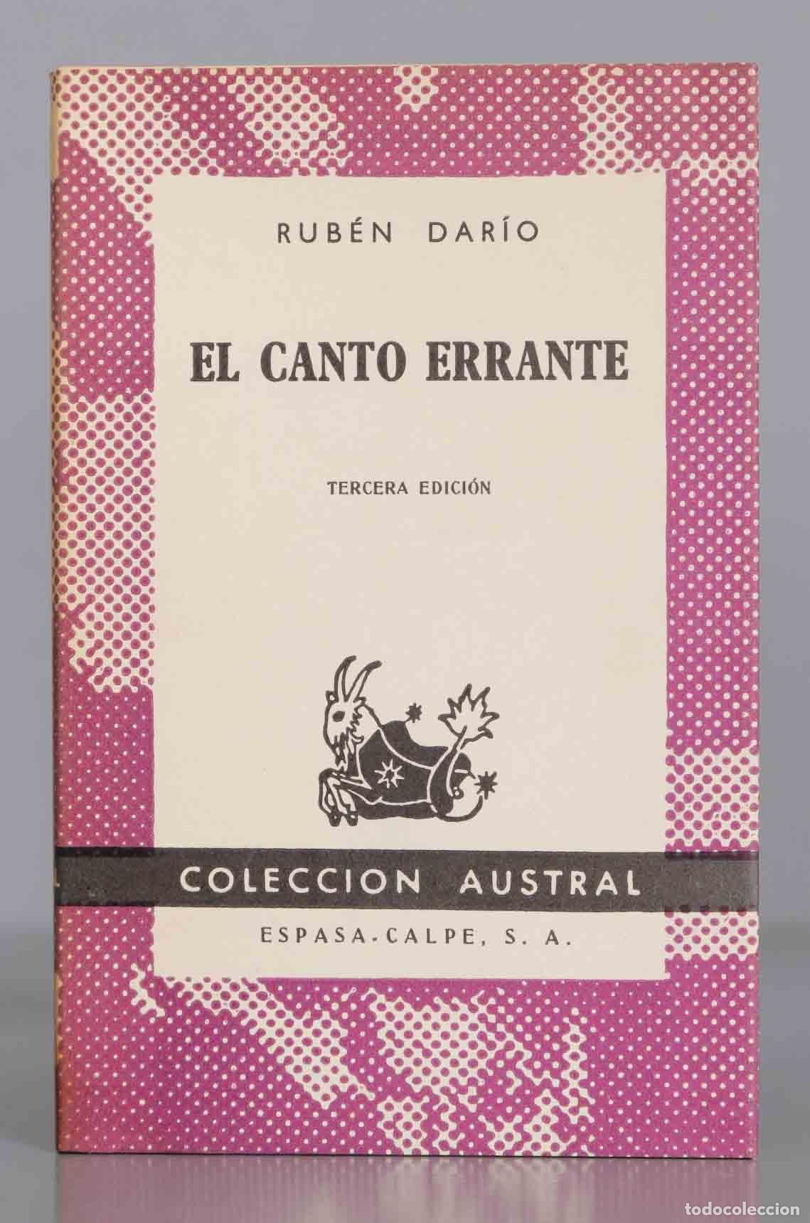 Libros de segunda mano: RUB&Eacute;N DAR&Iacute;O EL CANTO ERRANTE. AUSTRAL. - Foto 1