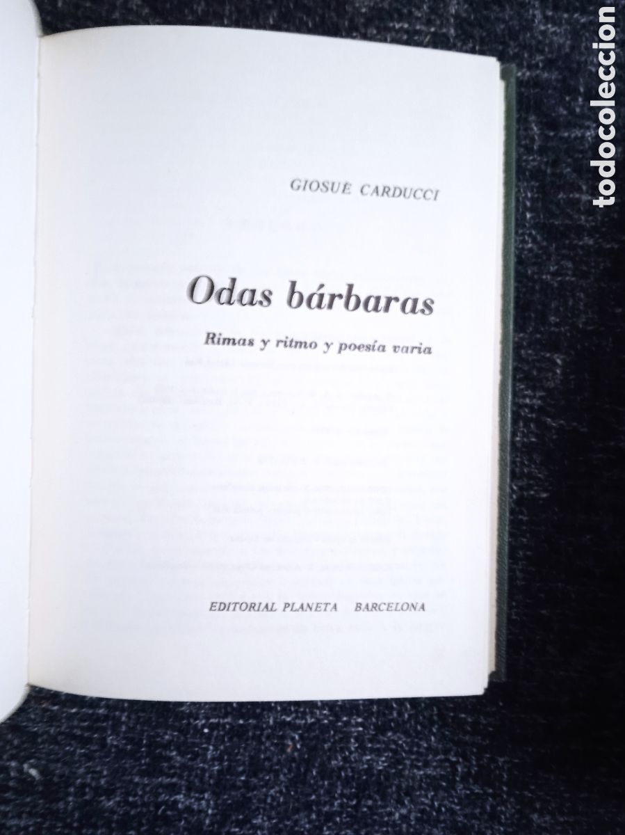 Libros de segunda mano: ODAS B&Aacute;RBARAS. / GIOSU&Egrave; CARDUCCI - Foto 1