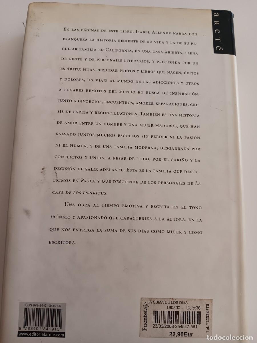 Libros de segunda mano: LA SUMA DE LOS DIAS ISABEL ALLENDE - Foto 2