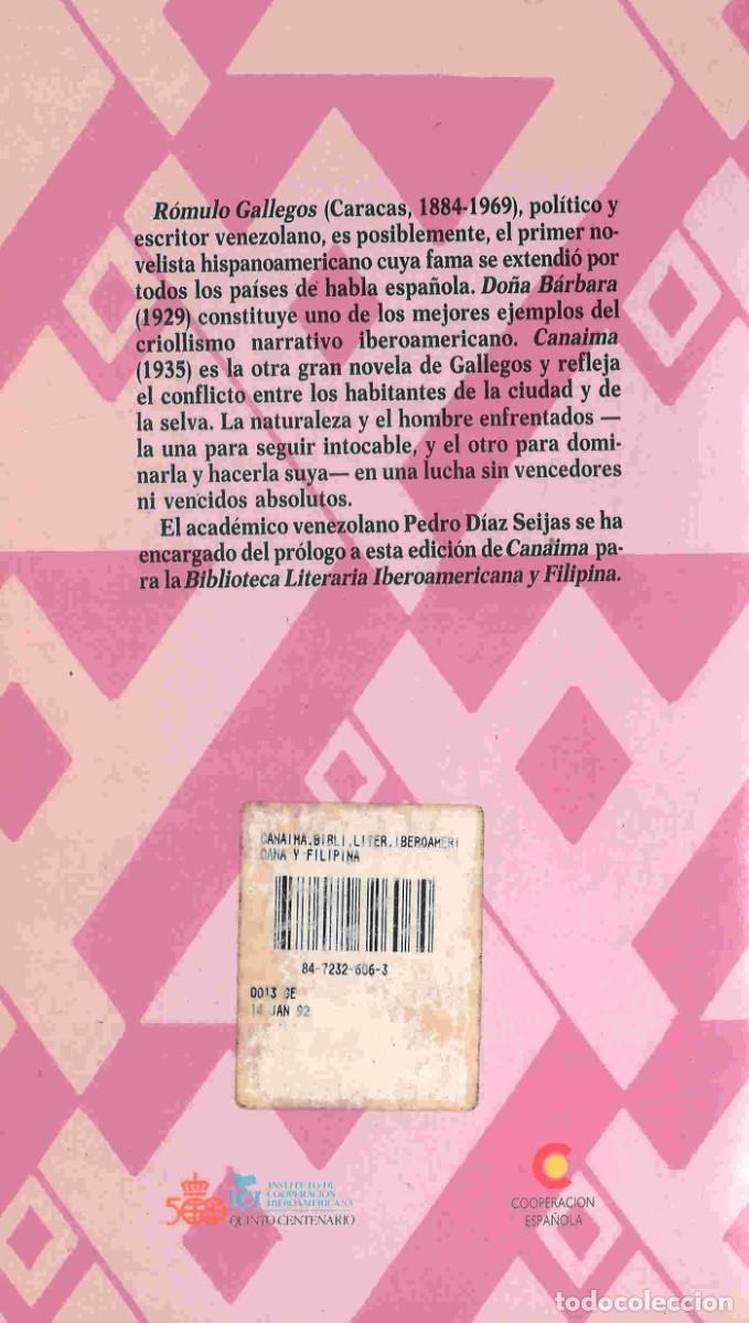 Libros de segunda mano: R&oacute;mulo Gallegos. Canaima. Venezuela. 1991 - Foto 2