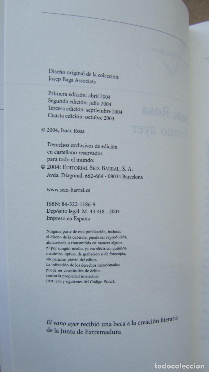 Libros de segunda mano: El vano ayer Rosa, Isaac - Foto 4