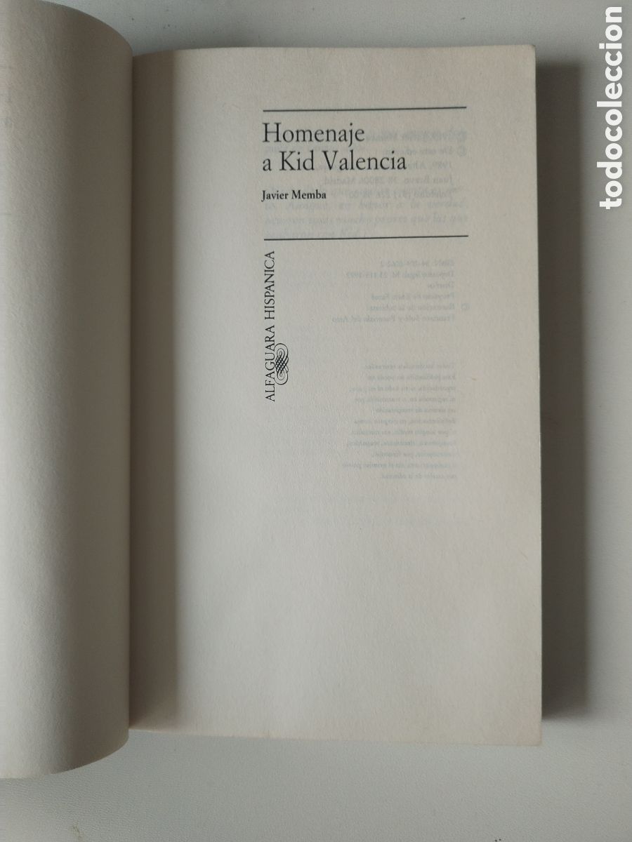 Libros de segunda mano: HOMENAJE A KID VALENCIA/JAVIER MEMBA - Foto 3