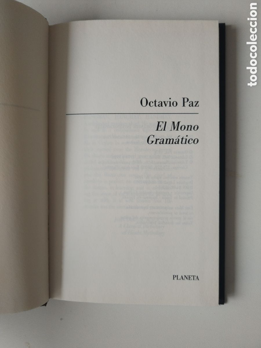 Libros de segunda mano: EL MONO GRAMATICO/OCTAVIO PAZ - Foto 2