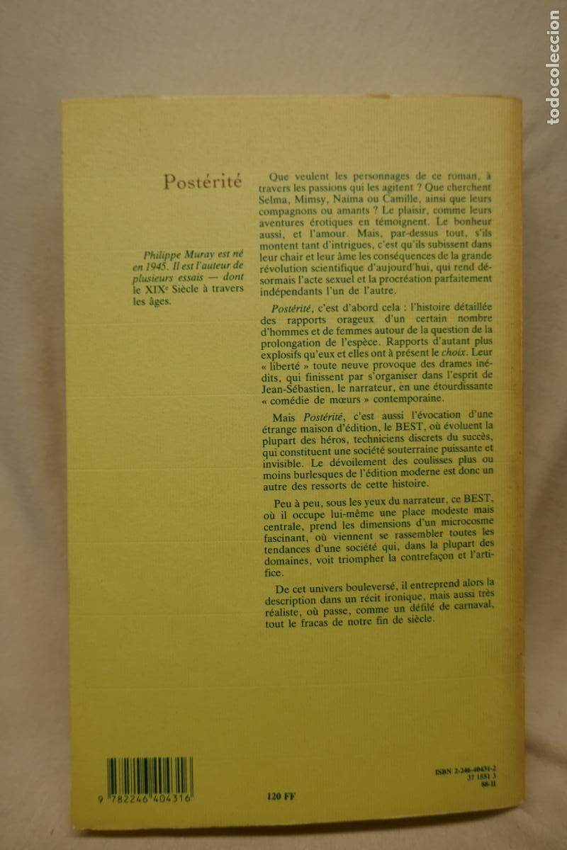 Libros de segunda mano: POST&Eacute;RIT&Eacute; - PHILIPPE MURAY / GRASSET (EN FRANC&Eacute;S) - Foto 15