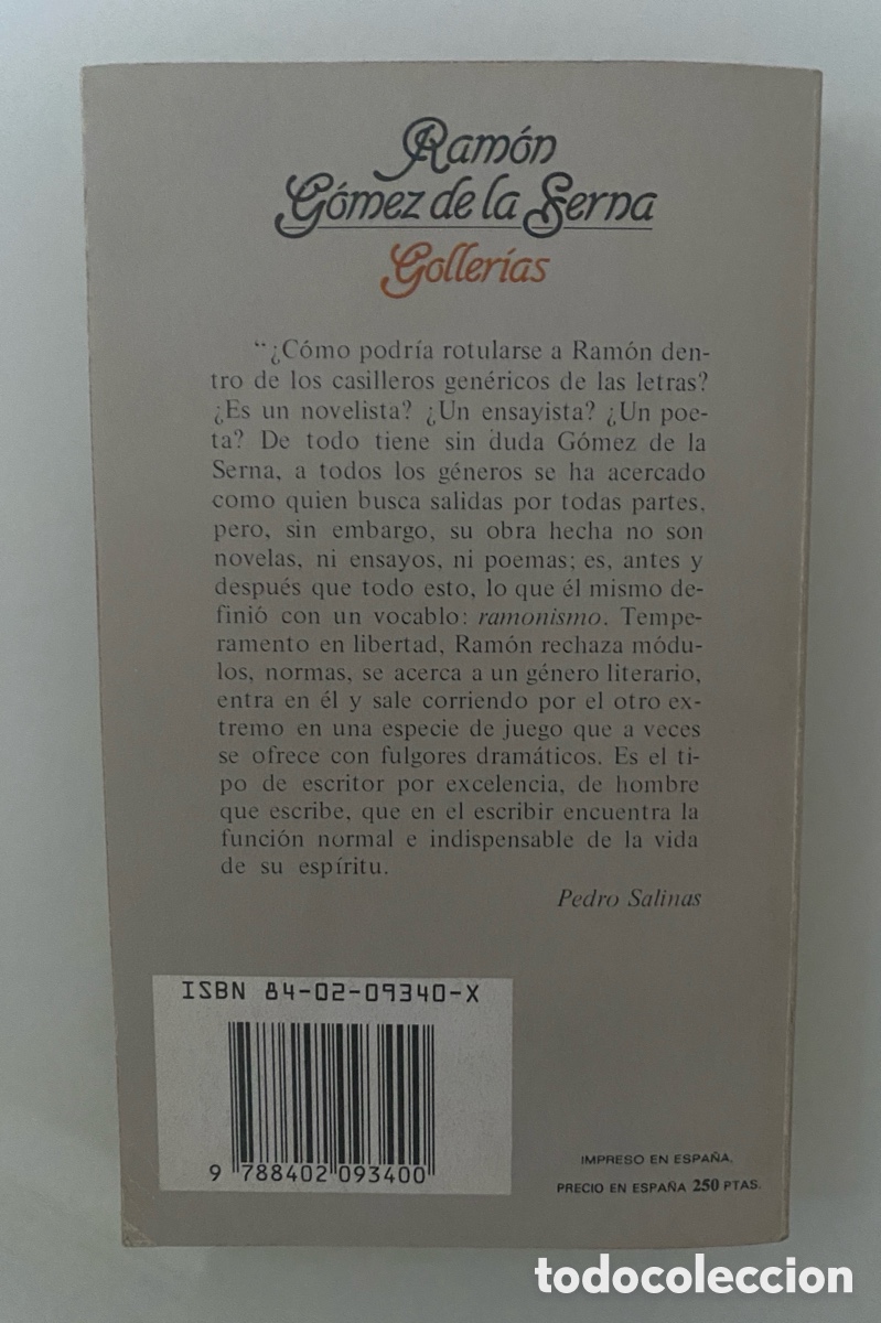 Libros de segunda mano: Goller&iacute;as - G&Oacute;MEZ DE LA SERNA, Ram&oacute;n - Foto 2