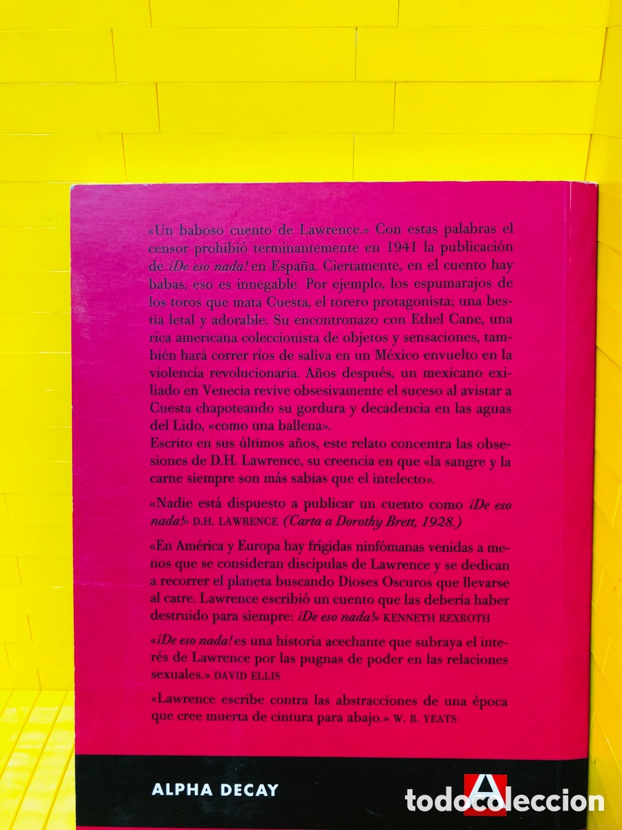 Libros de segunda mano: DE ESO NADA ● ALPHA MINI ● 2011 ● D.H. LAWRENCE - Foto 2