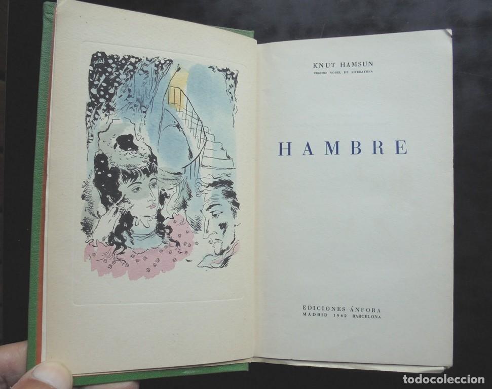 Libros de segunda mano: Hambre Knut Hamsun 1942 1a ed. Ediciones &Aacute;nfora3 - Foto 1