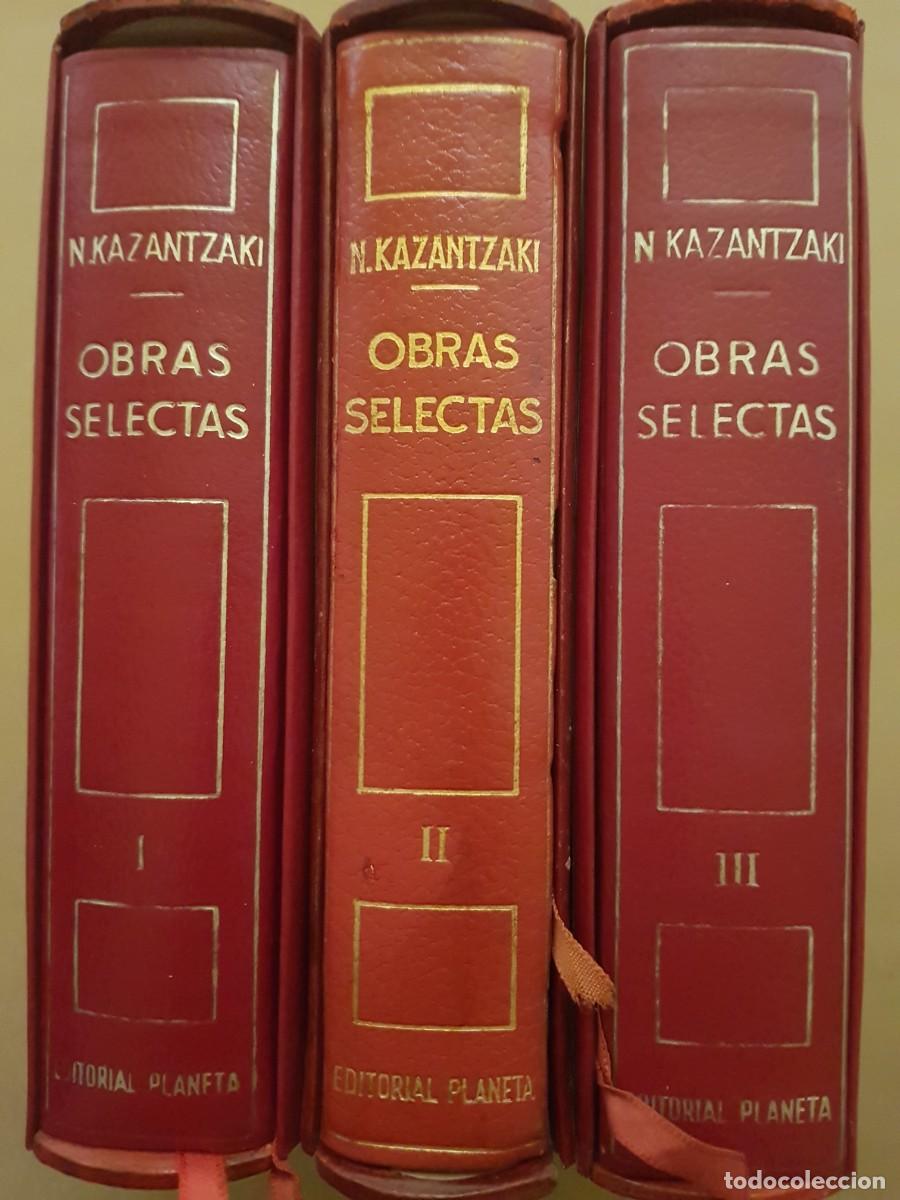 Libros de segunda mano: LOTE-3 TOMOS-N.KAZANTZAKI-OBRAS SELECTAS-TOMOS I,II Y III-ED. PLANETA(CON ESTUCHES)
