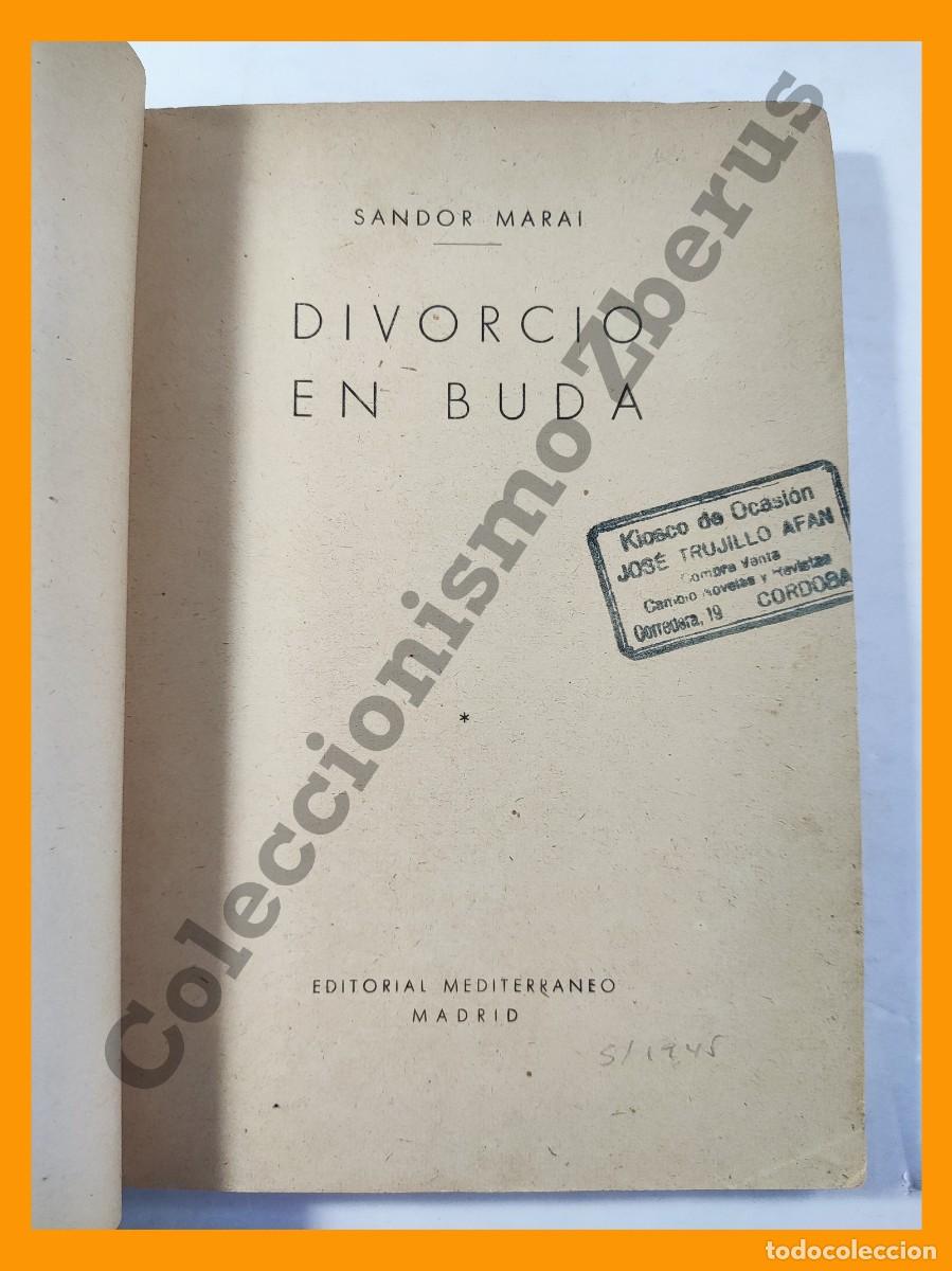 Libros de segunda mano: Divorcio en Buda - Sandor Marai - Foto 2