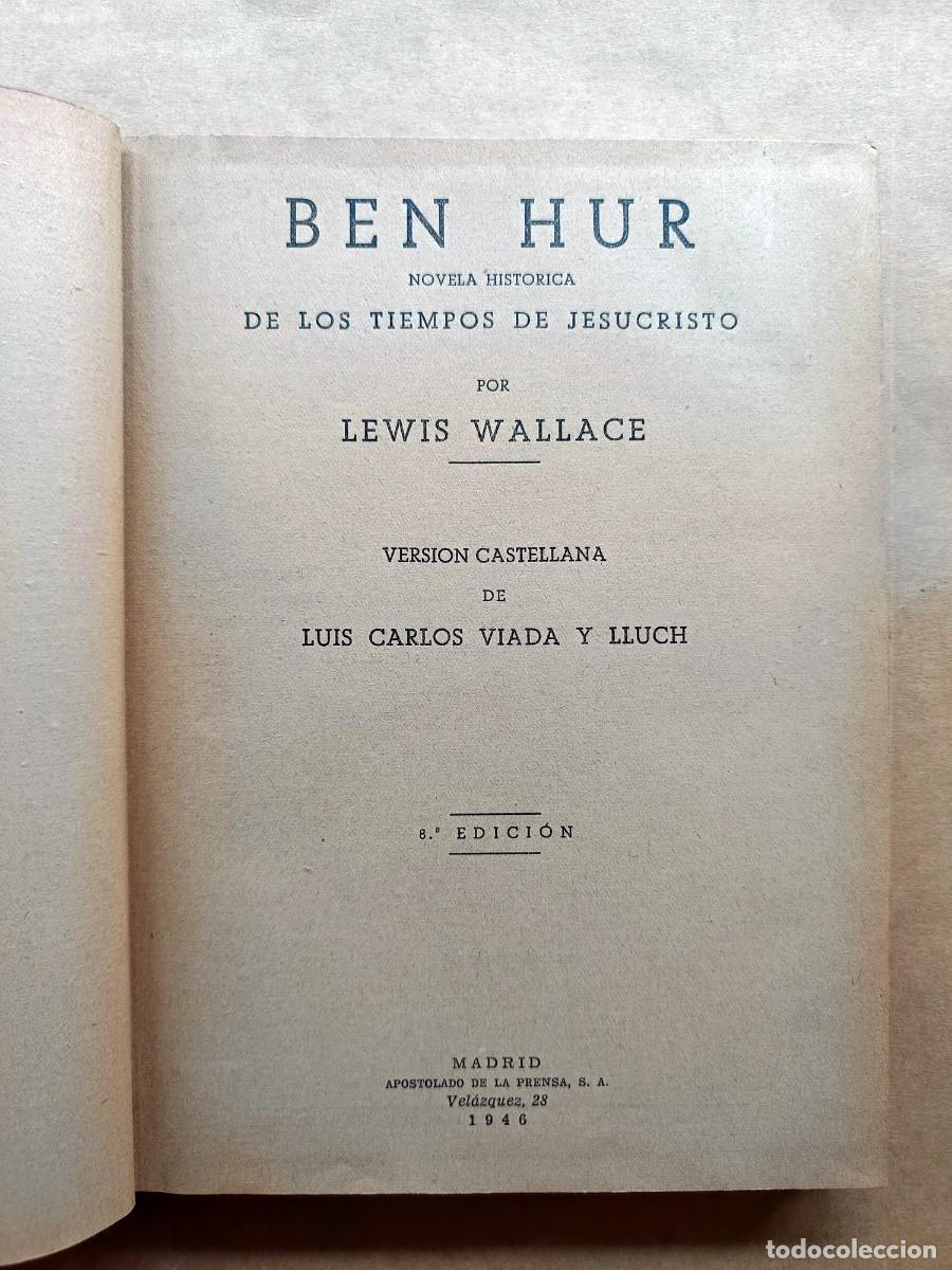 Libros de segunda mano: Ben Hur - Lewis Wallace (1946) - Foto 2