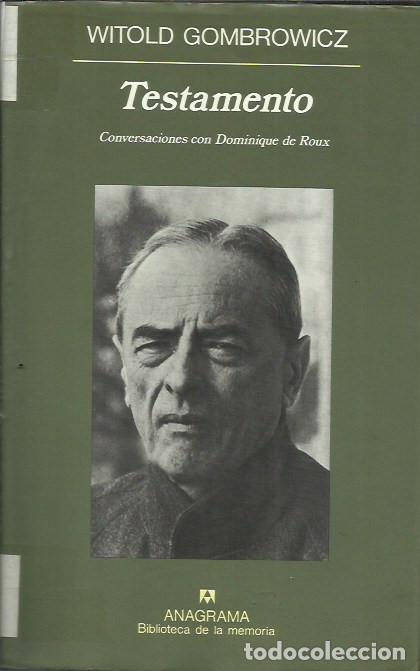 Libros de segunda mano: Testamento / Witold Gombrowicz. - Foto 1