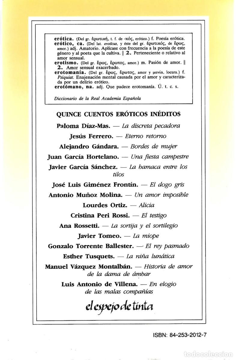 Libros de segunda mano: CUENTOS ER&Oacute;TICOS EL ESPEJO DE TINTA - Foto 2