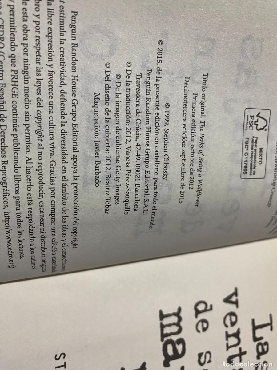 Libros de segunda mano: Las ventajas de ser un marginado STEPHEN CHBOSKY - Foto 3