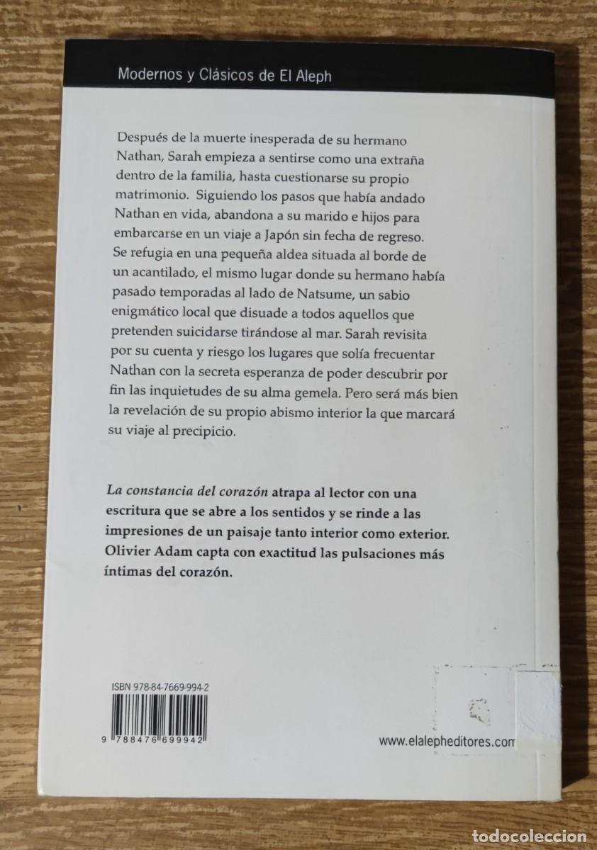 Libros de segunda mano: Libro - La constancia del coraz&oacute;n (2011) Olivier Adam - Foto 5