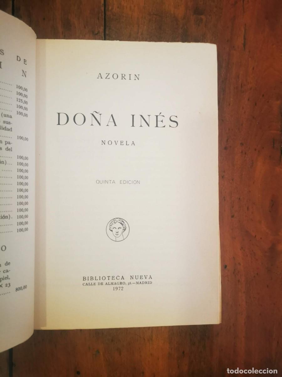 Libros de segunda mano: AZOR&Iacute;N. Do&ntilde;a In&eacute;s: Novela - Foto 2
