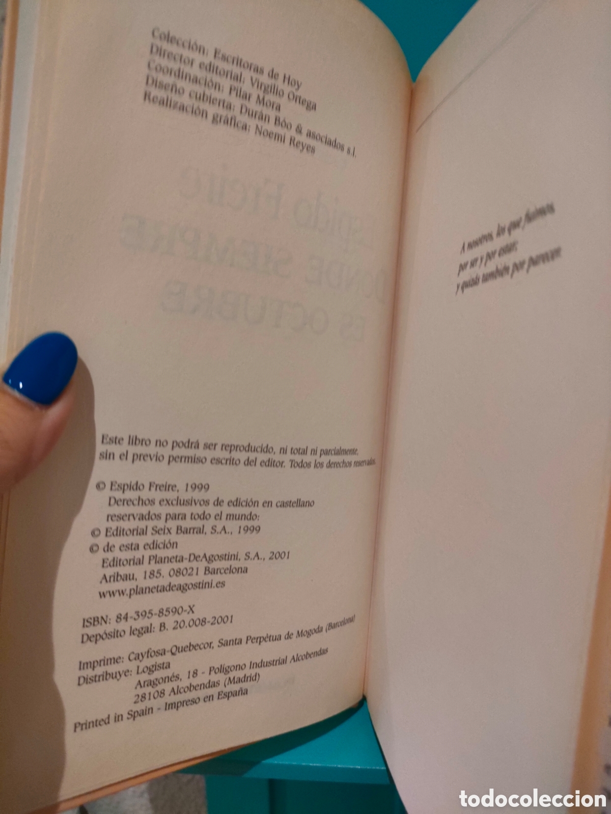 Libros de segunda mano: Donde siempre es octubre. Espido Freire - Foto 2